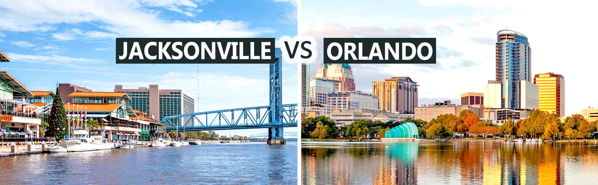 Jacksonville skyline and Orlando skyline