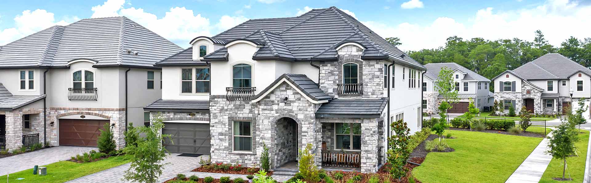 Two Story Orlando Home with Gray Tile Roof