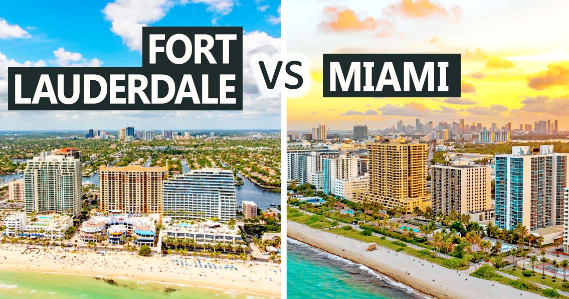 Fort Lauderdale vs Miami skyline images
