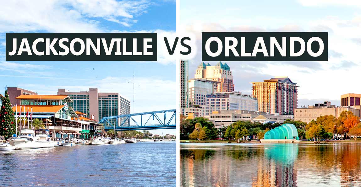 View a city comparison of Jacksonville vs Orlando Florida
